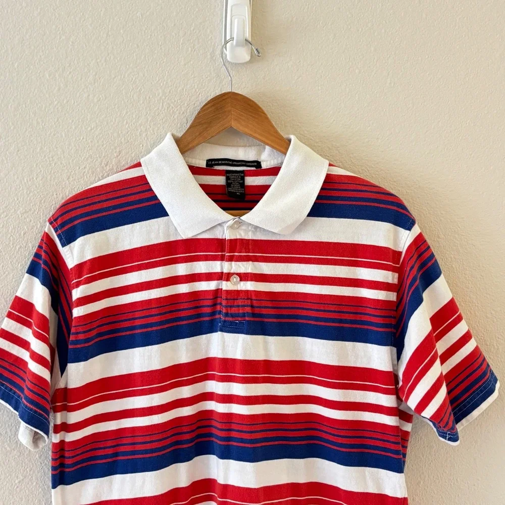 Y2K Marithe Francois Girbaud Polo Shirt Mens XL Striped 90s Streetwear Sporty
